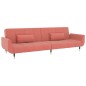 vidaXL Sofá cama de 2 plazas con dos cojines terciopelo rosa vidaXL Sofá cama de 2 plazas con dos cojines terciopelo rosa