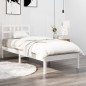 vidaXL Estructura de cama individual madera maciza blanco 75x190 cm vidaXL Estructura de cama individual madera maciza blanco 75x190 cm
