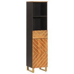 vidaXL Mueble de baño madera maciza mango marrón negro 38x33,5x160 cm
