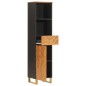vidaXL Mueble de baño madera maciza mango marrón negro 38x33,5x160 cm vidaXL Mueble de baño madera maciza mango marrón negro 38x33,5x160 cm