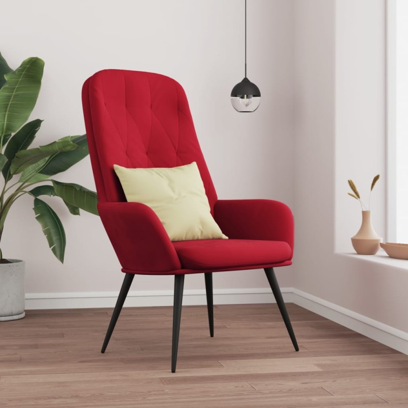 vidaXL Sillón de relax de terciopelo color vino vidaXL Sillón de relax de terciopelo color vino