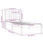 vidaXL Estructura de cama individual madera maciza blanco 75x190 cm vidaXL Estructura de cama individual madera maciza blanco 75x190 cm