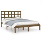 vidaXL Estructura de cama doble madera maciza marrón miel 120x190 cm