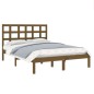 vidaXL Estructura de cama doble madera maciza marrón miel 120x190 cm