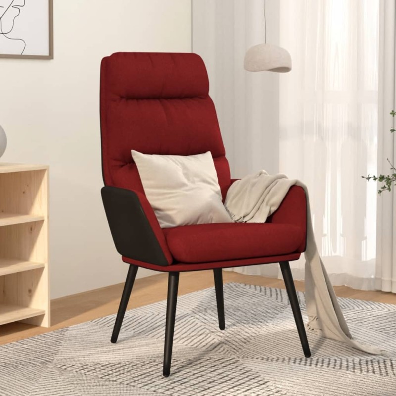 vidaXL Sillón de relax de tela rojo tinto vidaXL Sillón de relax de tela rojo tinto