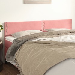 vidaXL Cabeceros 2 unidades de terciopelo rosa 90x5x78/88 cm