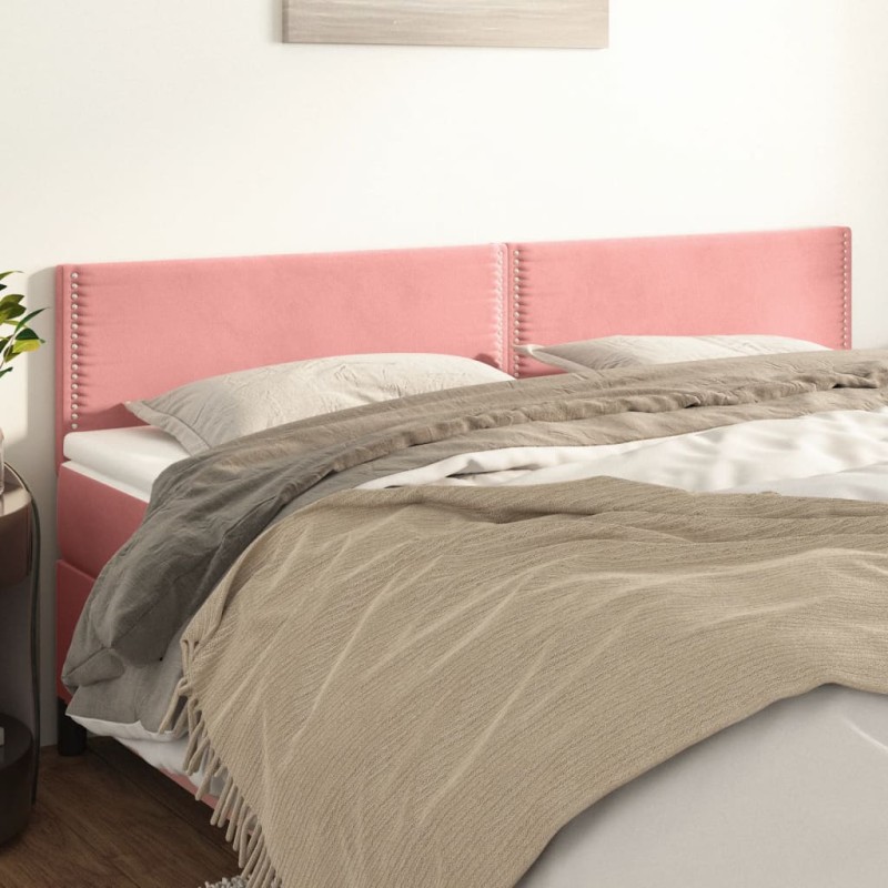 vidaXL Cabeceros 2 unidades de terciopelo rosa 90x5x78/88 cm vidaXL Cabeceros 2 unidades de terciopelo rosa 90x5x78/88 cm