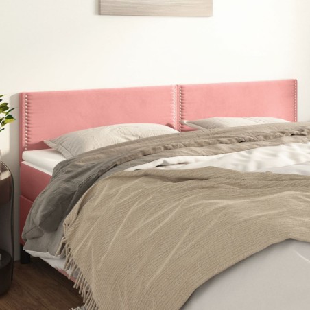 vidaXL Cabeceros 2 unidades de terciopelo rosa 90x5x78/88 cm