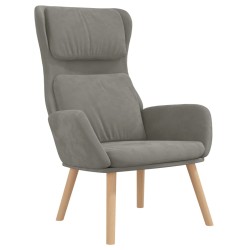 vidaXL Sillón de relax de terciopelo gris claro