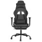 vidaXL Silla gaming de masaje y reposapiés cuero sintético negro vidaXL Silla gaming de masaje y reposapiés cuero sintético negro