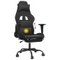 vidaXL Silla gaming de masaje y reposapiés cuero sintético negro vidaXL Silla gaming de masaje y reposapiés cuero sintético negro