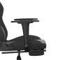 vidaXL Silla gaming de masaje y reposapiés cuero sintético negro vidaXL Silla gaming de masaje y reposapiés cuero sintético negro