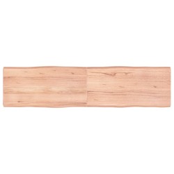 vidaXL Tablero mesa madera tratada borde natural marrón 160x40x(2-6)cm