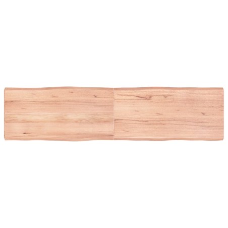 vidaXL Tablero mesa madera tratada borde natural marrón 160x40x(2-6)cm