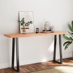 vidaXL Tablero mesa madera tratada borde natural marrón 160x40x(2-6)cm