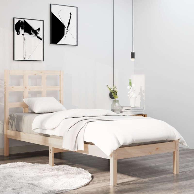 vidaXL Estructura de cama madera maciza de pino 90x200 cm vidaXL Estructura de cama madera maciza de pino 90x200 cm