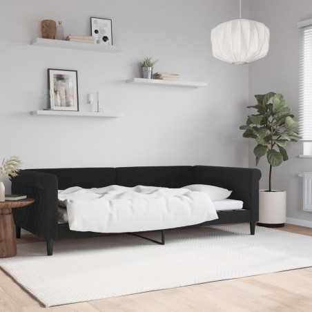 vidaXL Sofá cama terciopelo negro 100x200 cm
