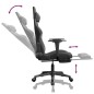 vidaXL Silla gaming de masaje y reposapiés cuero sintético negro gris vidaXL Silla gaming de masaje y reposapiés cuero sintético negro gris
