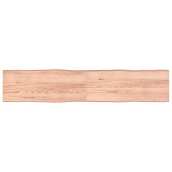 vidaXL Tablero mesa madera tratada borde natural marrón 200x40x(2-6)cm