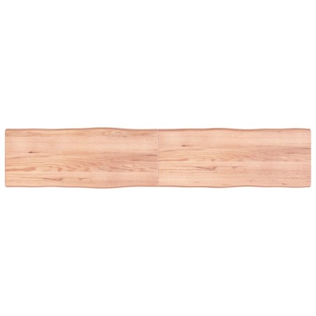 vidaXL Tablero mesa madera tratada borde natural marrón 200x40x(2-6)cm