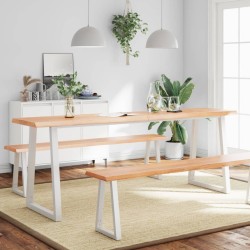 vidaXL Tablero mesa madera tratada borde natural marrón 200x40x(2-6)cm