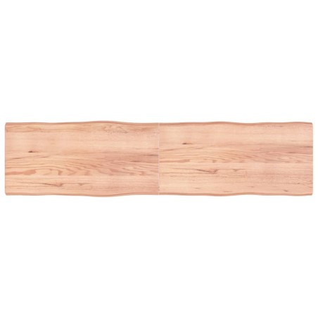 vidaXL Tablero mesa madera tratada borde natural marrón 200x50x(2-6)cm