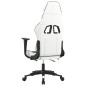 vidaXL Silla gaming masaje y reposapiés cuero sintético negro blanco vidaXL Silla gaming masaje y reposapiés cuero sintético negro blanco