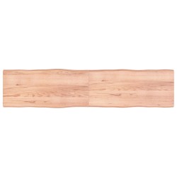 vidaXL Tablero mesa madera tratada borde natural marrón 220x50x(2-4)cm