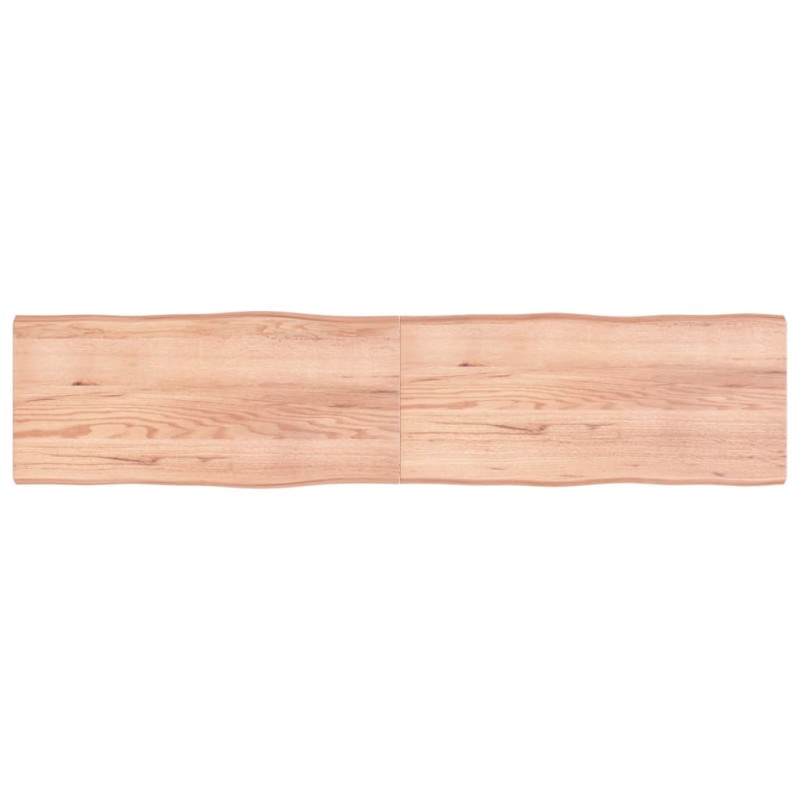 vidaXL Tablero mesa madera tratada borde natural marrón 220x50x(2-4)cm vidaXL Tablero mesa madera tratada borde natural marrón 220x50x(2-4)cm