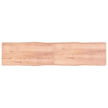 vidaXL Tablero mesa madera tratada borde natural marrón 220x50x(2-4)cm