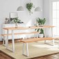 vidaXL Tablero mesa madera tratada borde natural marrón 220x50x(2-4)cm vidaXL Tablero mesa madera tratada borde natural marrón 220x50x(2-4)cm