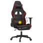vidaXL Silla gaming masaje reposapiés cuero sintético negro rojo tinto vidaXL Silla gaming masaje reposapiés cuero sintético negro rojo tinto