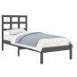 vidaXL Estructura de cama de madera maciza gris 100x200 cm vidaXL Estructura de cama de madera maciza gris 100x200 cm