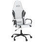 vidaXL Silla gaming de masaje cuero sintético blanco y negro vidaXL Silla gaming de masaje cuero sintético blanco y negro