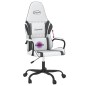 vidaXL Silla gaming de masaje cuero sintético blanco y negro vidaXL Silla gaming de masaje cuero sintético blanco y negro