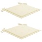 vidaXL Sillas de jardín 2 uds madera teca con cojines color crema vidaXL Sillas de jardín 2 uds madera teca con cojines color crema