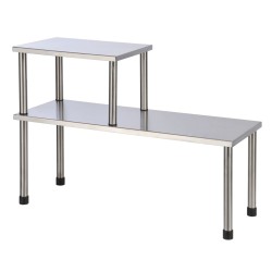 HI Estantería de cocina con 2 estantes plateado
