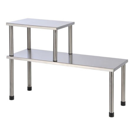 HI Estantería de cocina con 2 estantes plateado