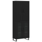 vidaXL Aparador alto madera contrachapada negro 69,5x34x180 cm vidaXL Aparador alto madera contrachapada negro 69,5x34x180 cm