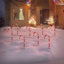 Ambiance Set de bastones de caramelo de Navidad con luces 8 pzas
