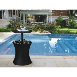 Keter Mesa de bar nevera Rattan antracita 203835 