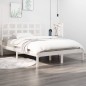 vidaXL Estructura de cama madera maciza King Size blanca 150x200 cm