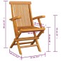vidaXL Sillas de jardín 4 uds madera maciza de teca con cojines grises vidaXL Sillas de jardín 4 uds madera maciza de teca con cojines grises