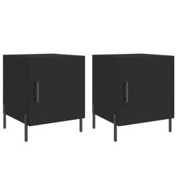 vidaXL Mesitas de noche 2 uds madera de ingeniería negro 40x40x50 cm
