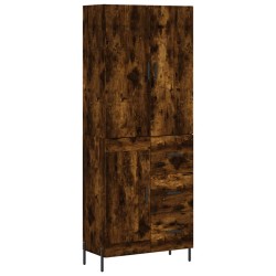 vidaXL Aparador alto madera contrachapada roble ahumado 69,5x34x180 cm