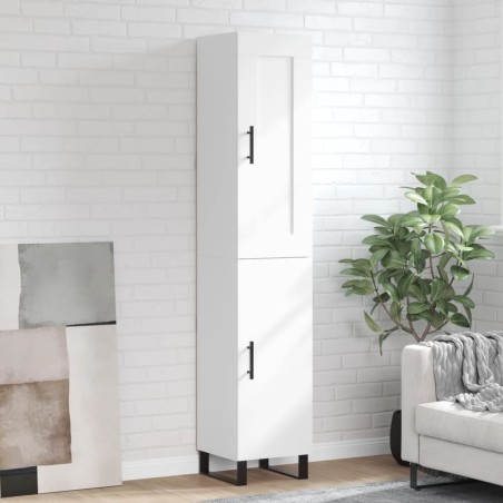 vidaXL Aparador alto madera contrachapada blanco 34,5x34x180 cm