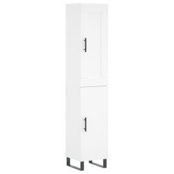 vidaXL Aparador alto madera contrachapada blanco 34,5x34x180 cm