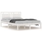 vidaXL Estructura de cama doble pequeña madera maciza blanca 120x190cm