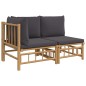 vidaXL Set de muebles de jardín 2 piezas bambú con cojines gris oscuro vidaXL Set de muebles de jardín 2 piezas bambú con cojines gris oscuro