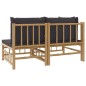 vidaXL Set de muebles de jardín 2 piezas bambú con cojines gris oscuro vidaXL Set de muebles de jardín 2 piezas bambú con cojines gris oscuro